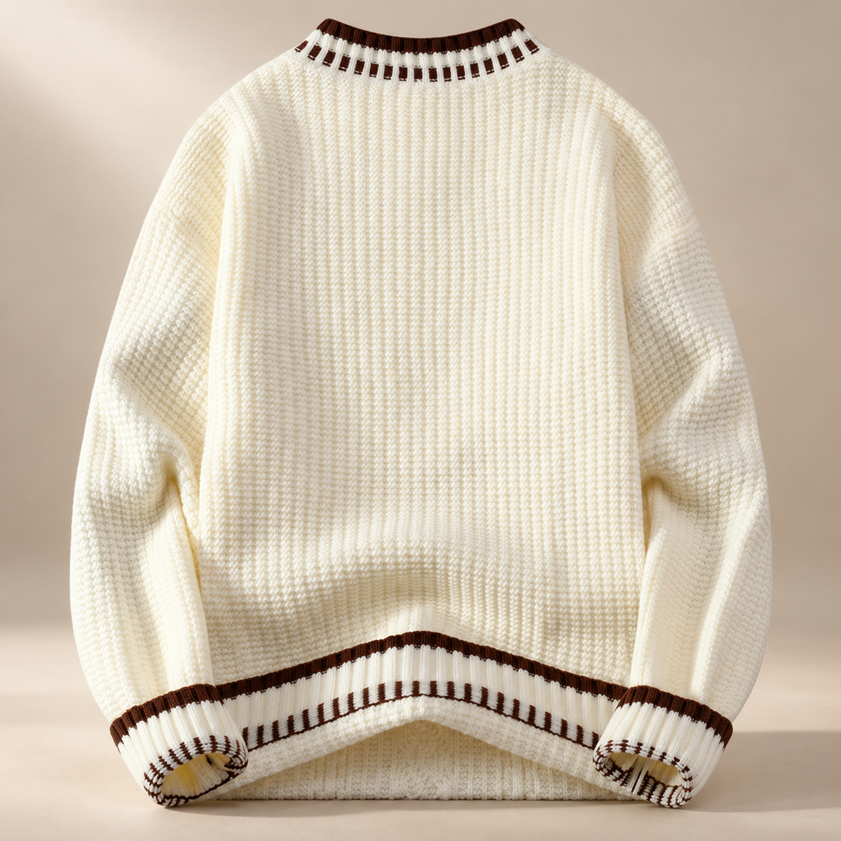 Matteo Cable Knit Button Neck Sweater