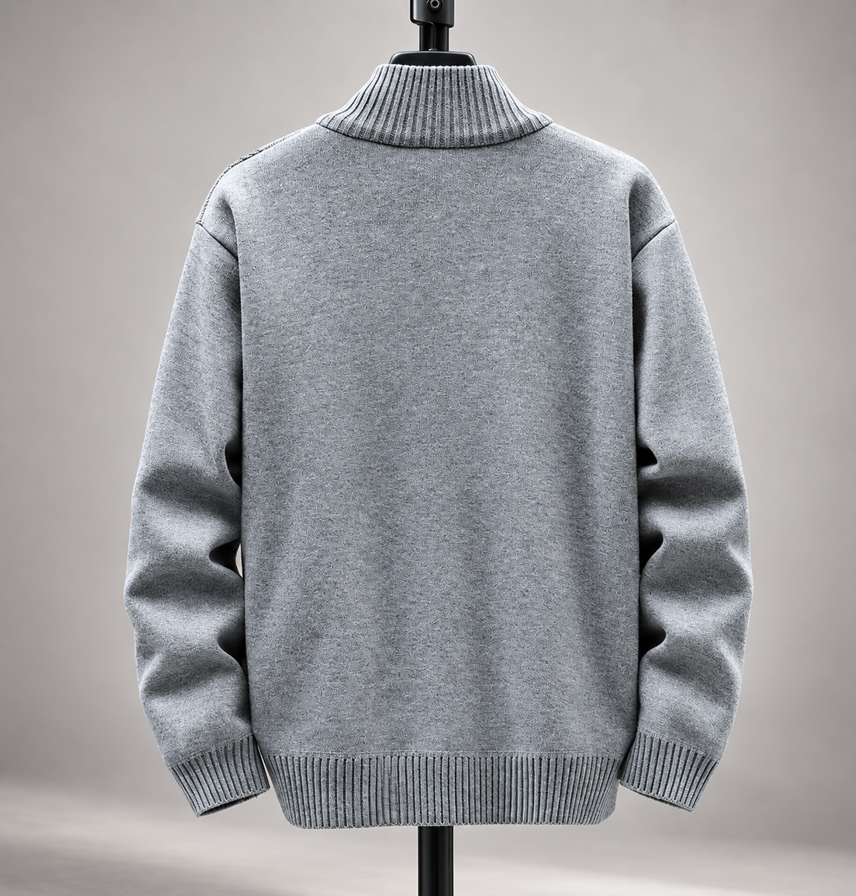Daniel Men’s Zip-Up Knit Cardigan with Ribbed Collar