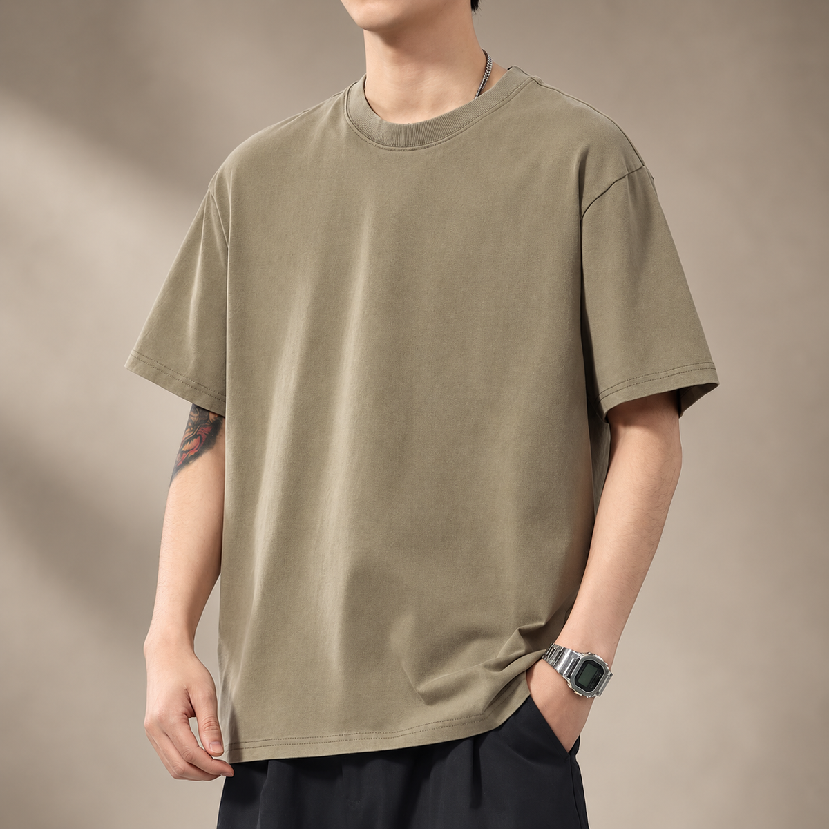 Enzo Relaxed Fit Crewneck T-Shirt for Men