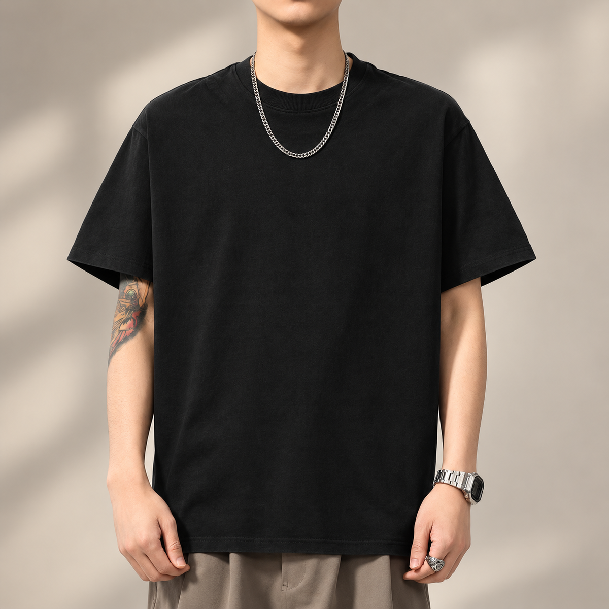Enzo Relaxed Fit Crewneck T-Shirt for Men