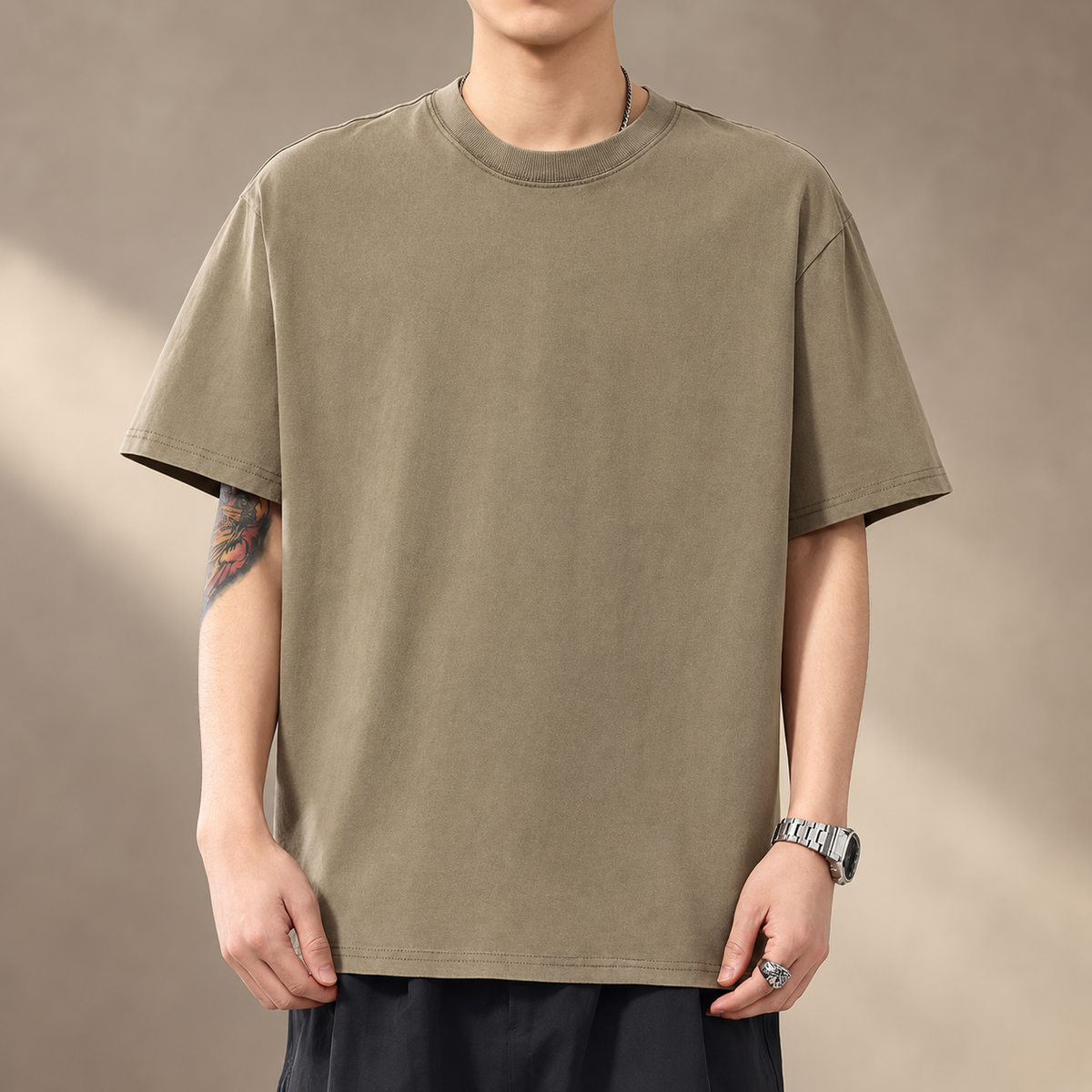 Enzo Relaxed Fit Crewneck T-Shirt for Men