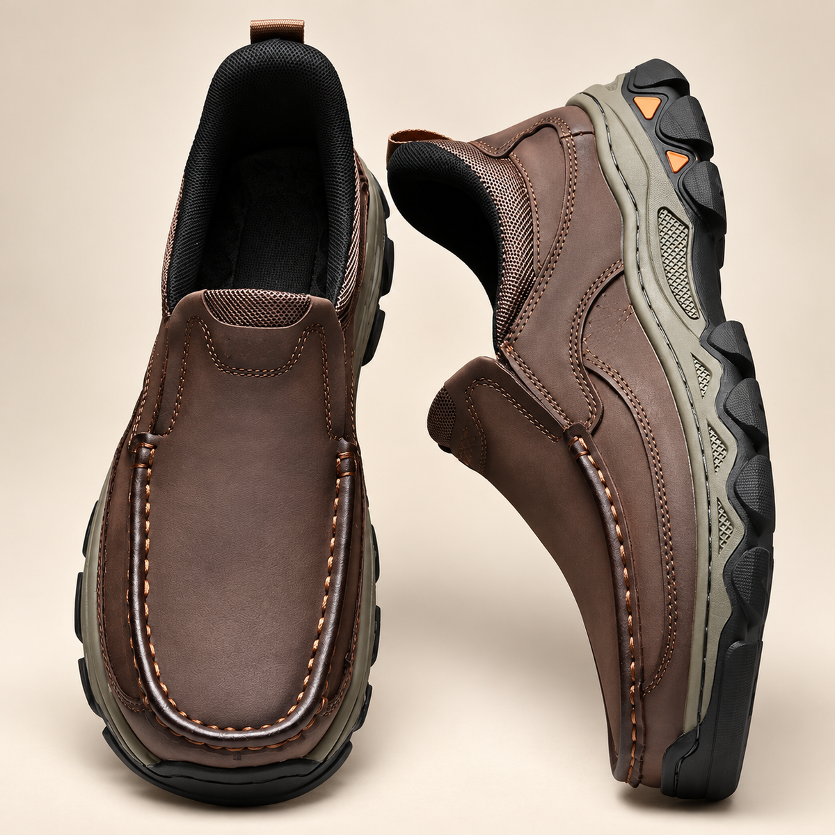 Lorenzo Men’s Moc-Toe Slip-On Shoes