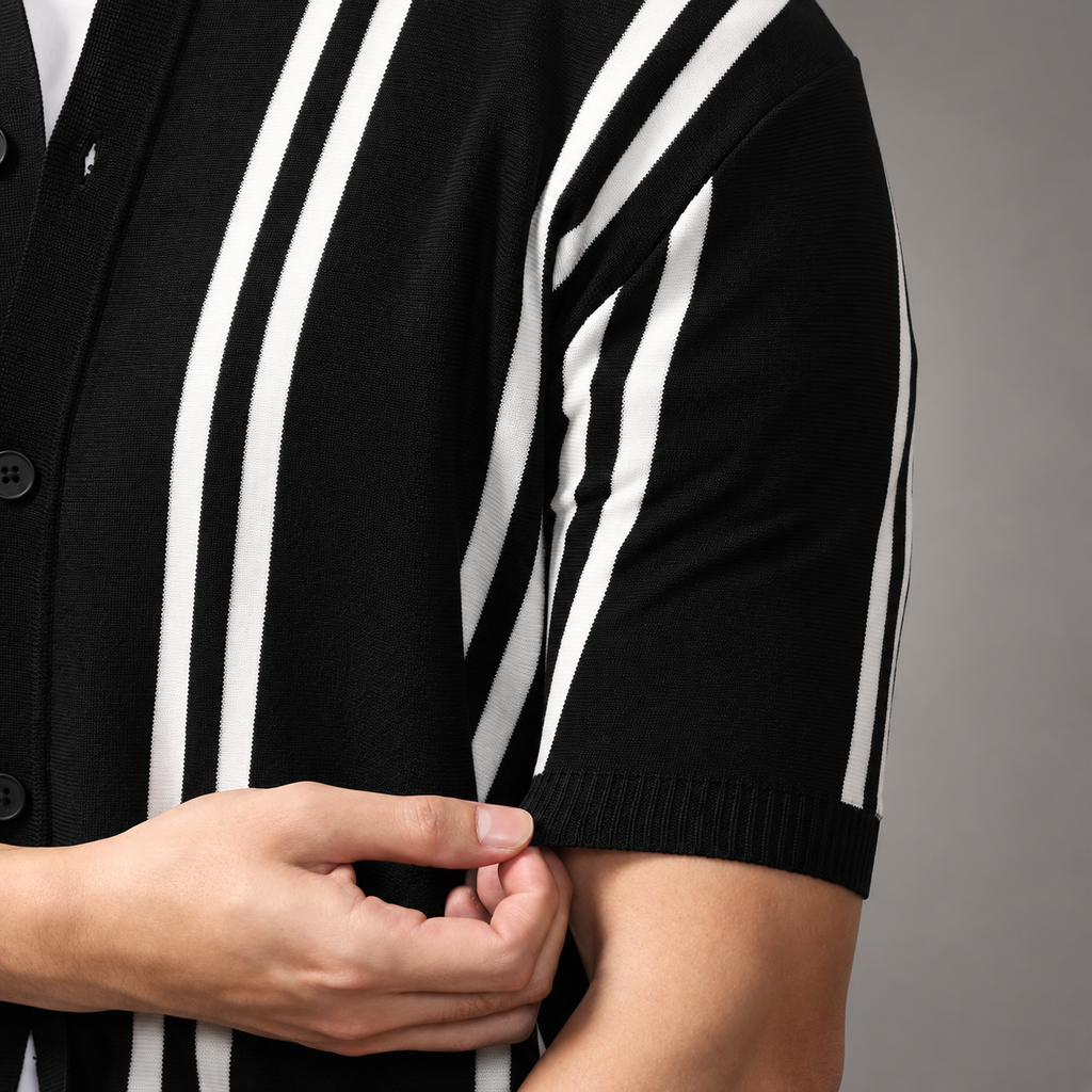 Hugo Men’s Striped Short Sleeve Cardigan