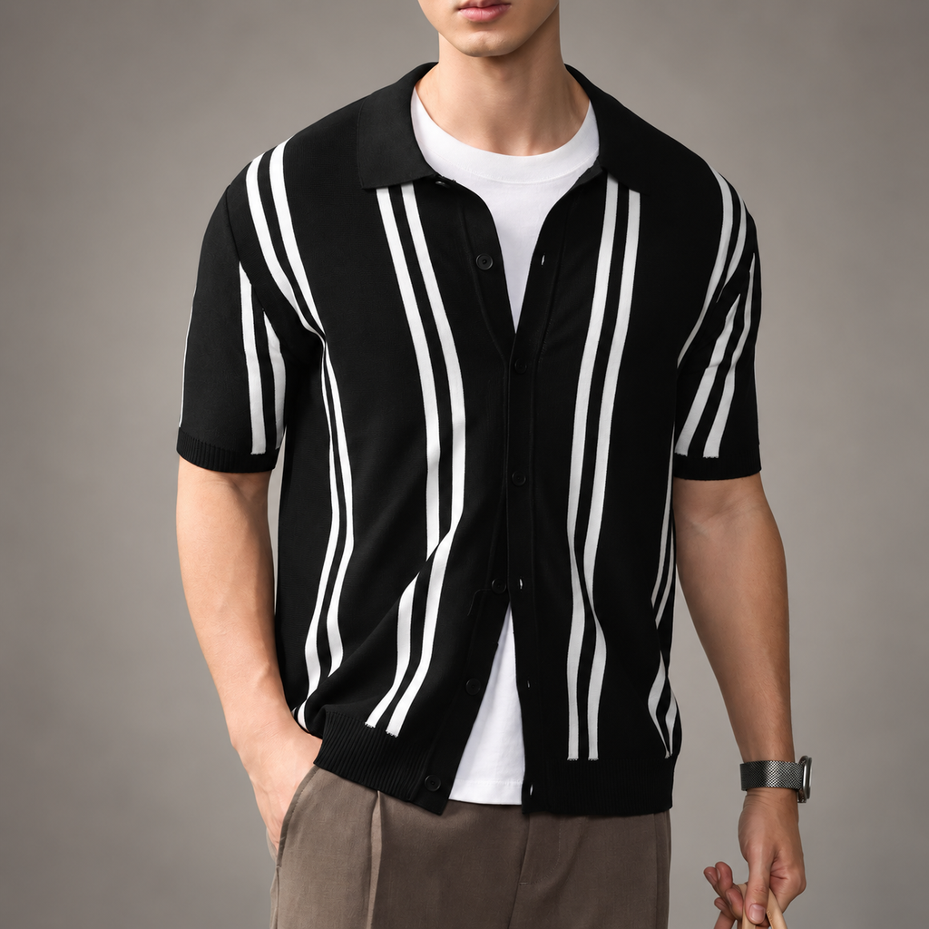 Hugo Men’s Striped Short Sleeve Cardigan