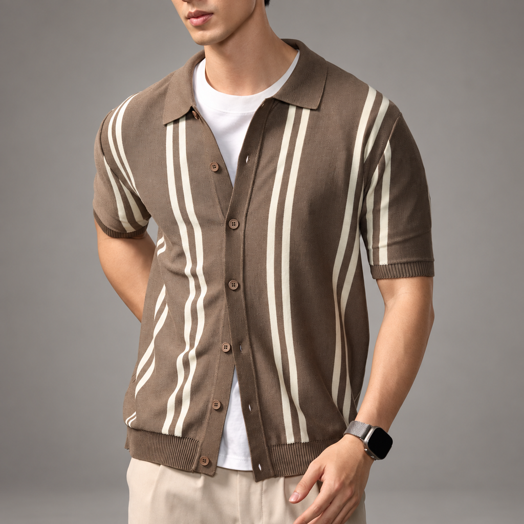 Hugo Men’s Striped Short Sleeve Cardigan