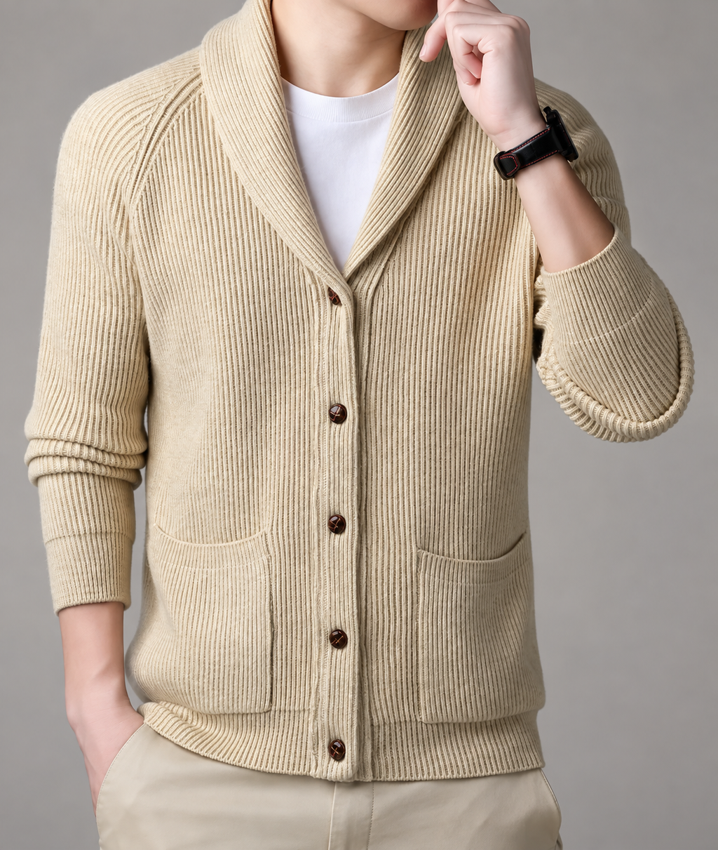 Theo Men’s Shawl Collar Button Cardigan