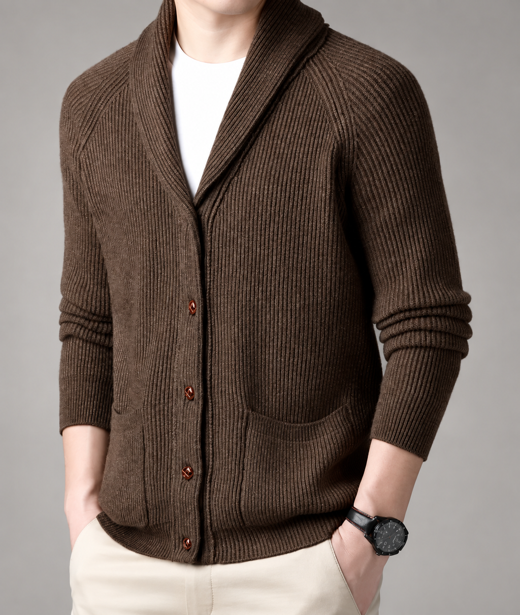 Theo Men’s Shawl Collar Button Cardigan
