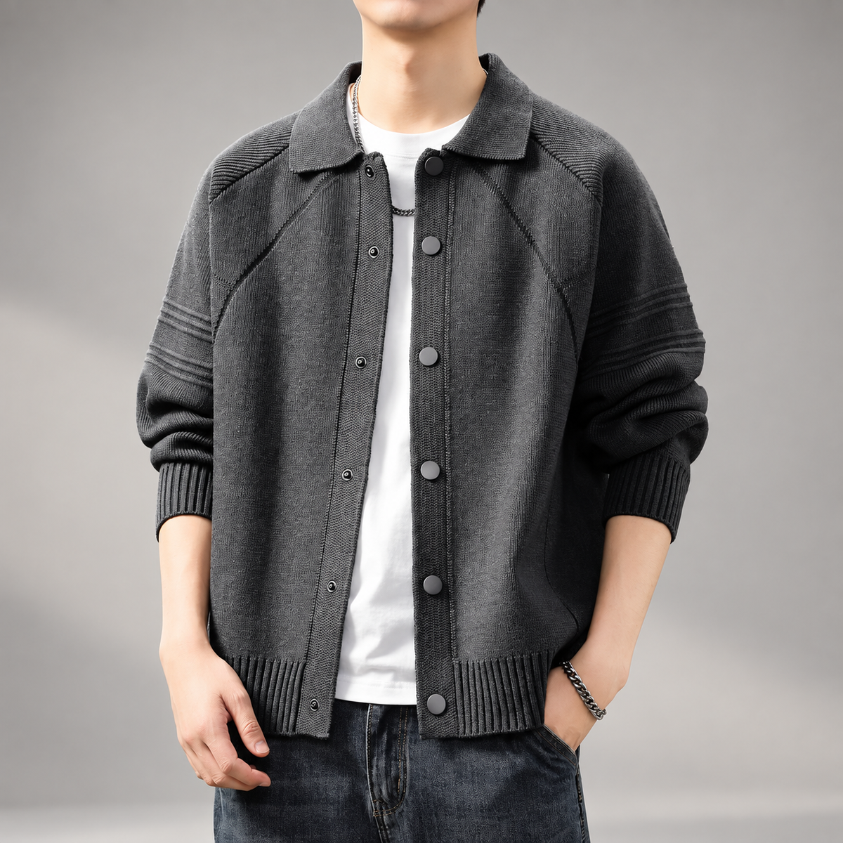 Lucien Men’s Knit Cardigan Jacket