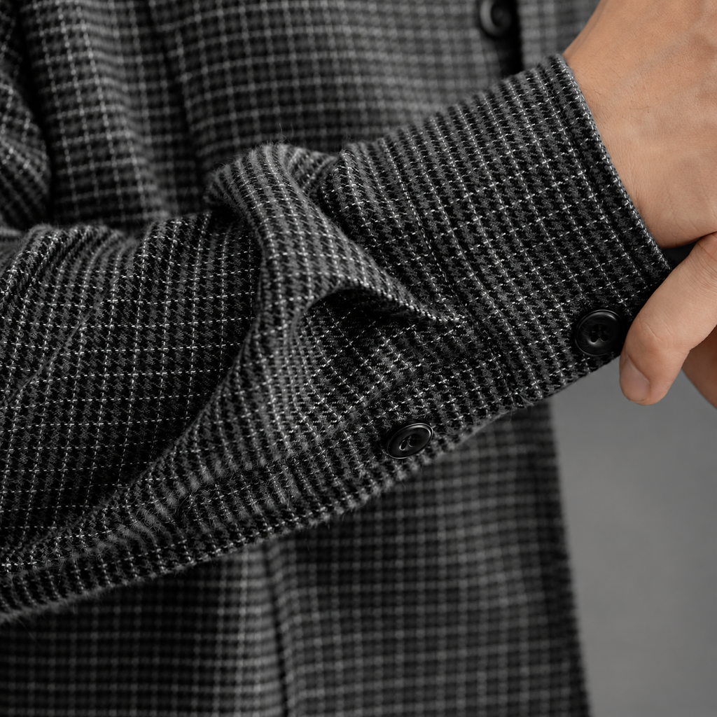 Dario Men’s Textured Stand Collar Shirt Jacket