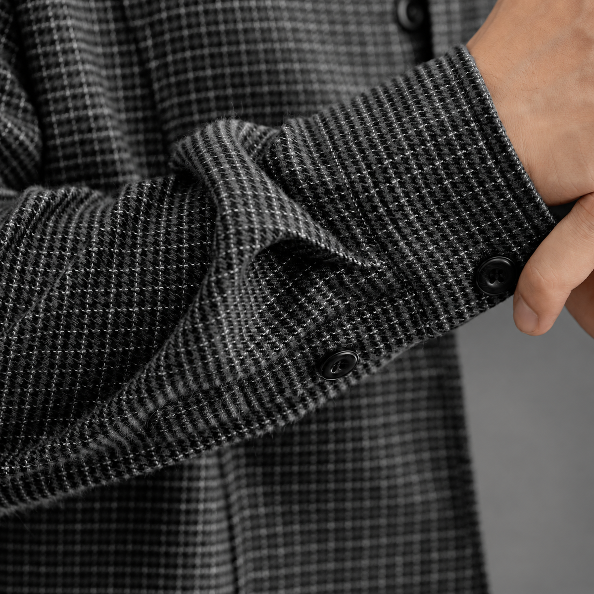 Dario Men’s Textured Stand Collar Shirt Jacket