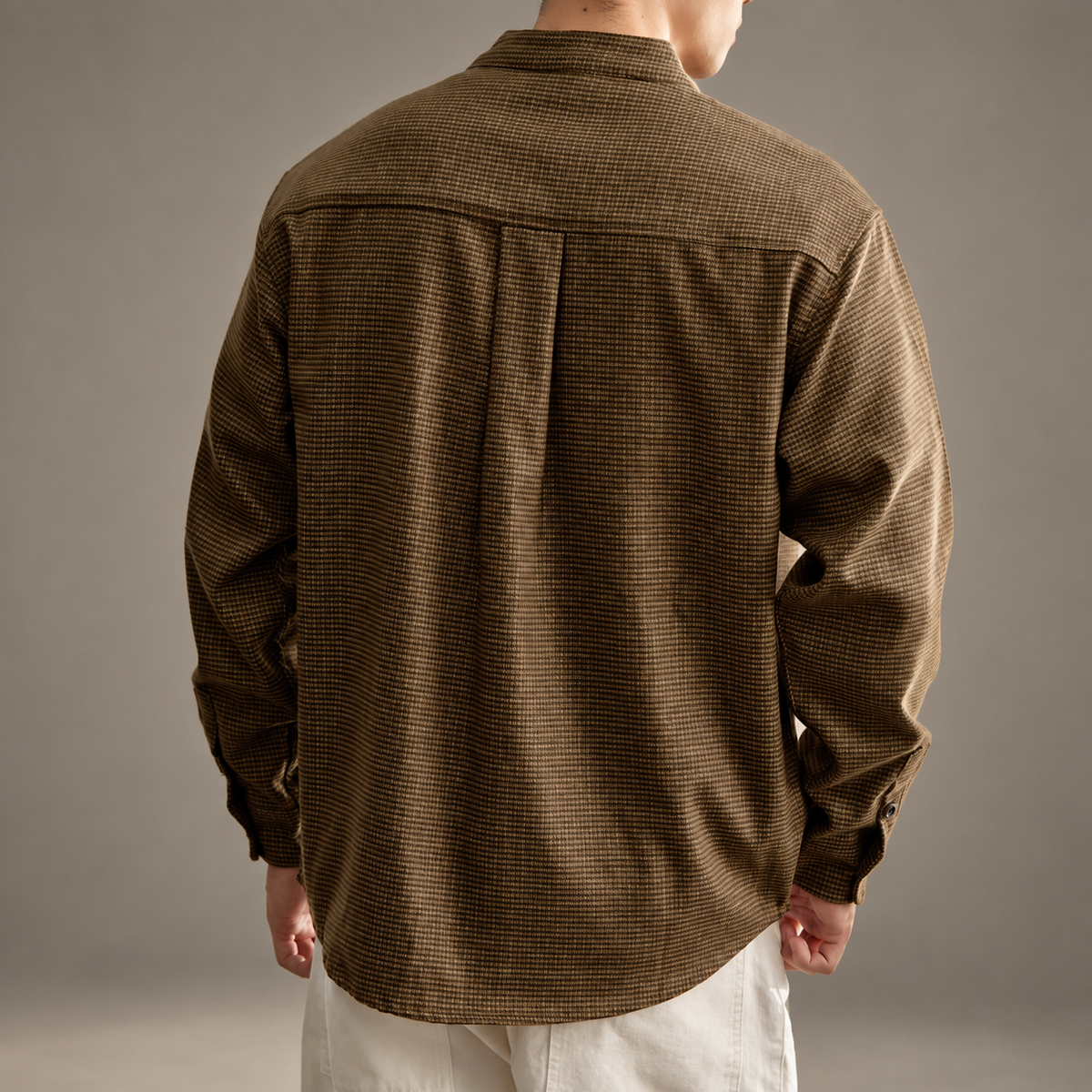 Dario Men’s Textured Stand Collar Shirt Jacket
