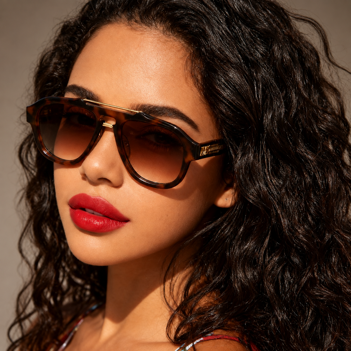Maverick Double Bridge Square Sunglasses