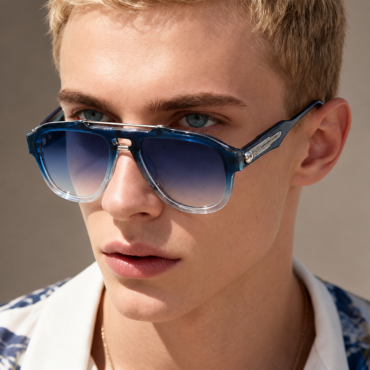Maverick Double Bridge Square Sunglasses