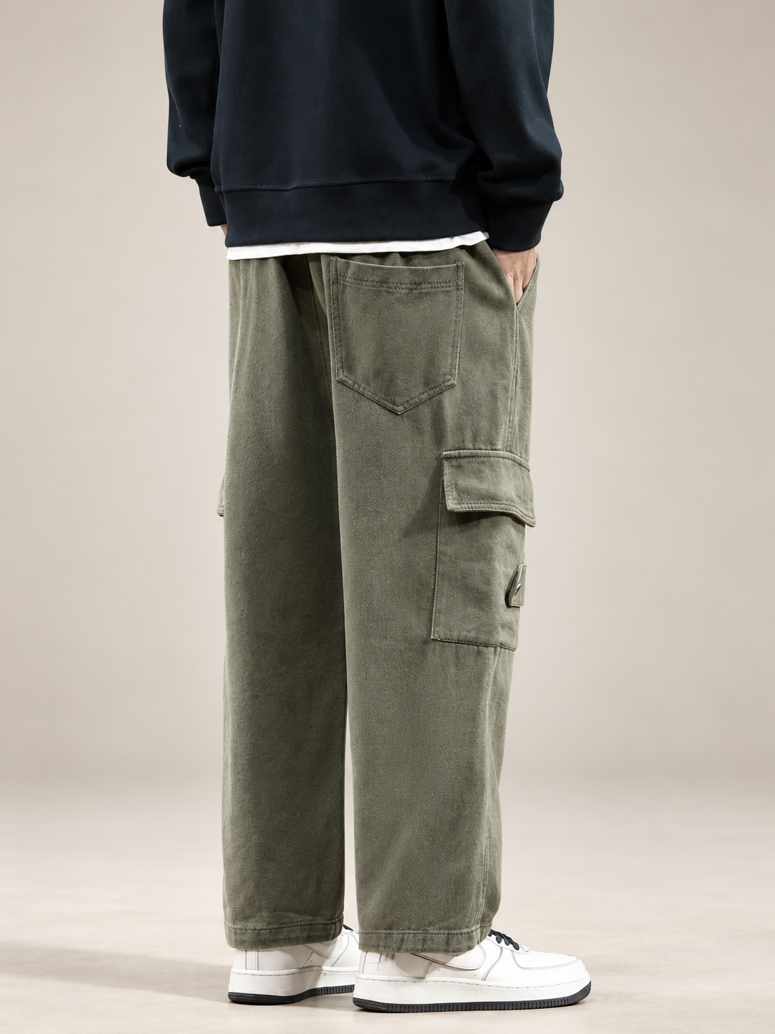 Bastien Men’s Relaxed Fit Cargo Pants with Flap Pockets