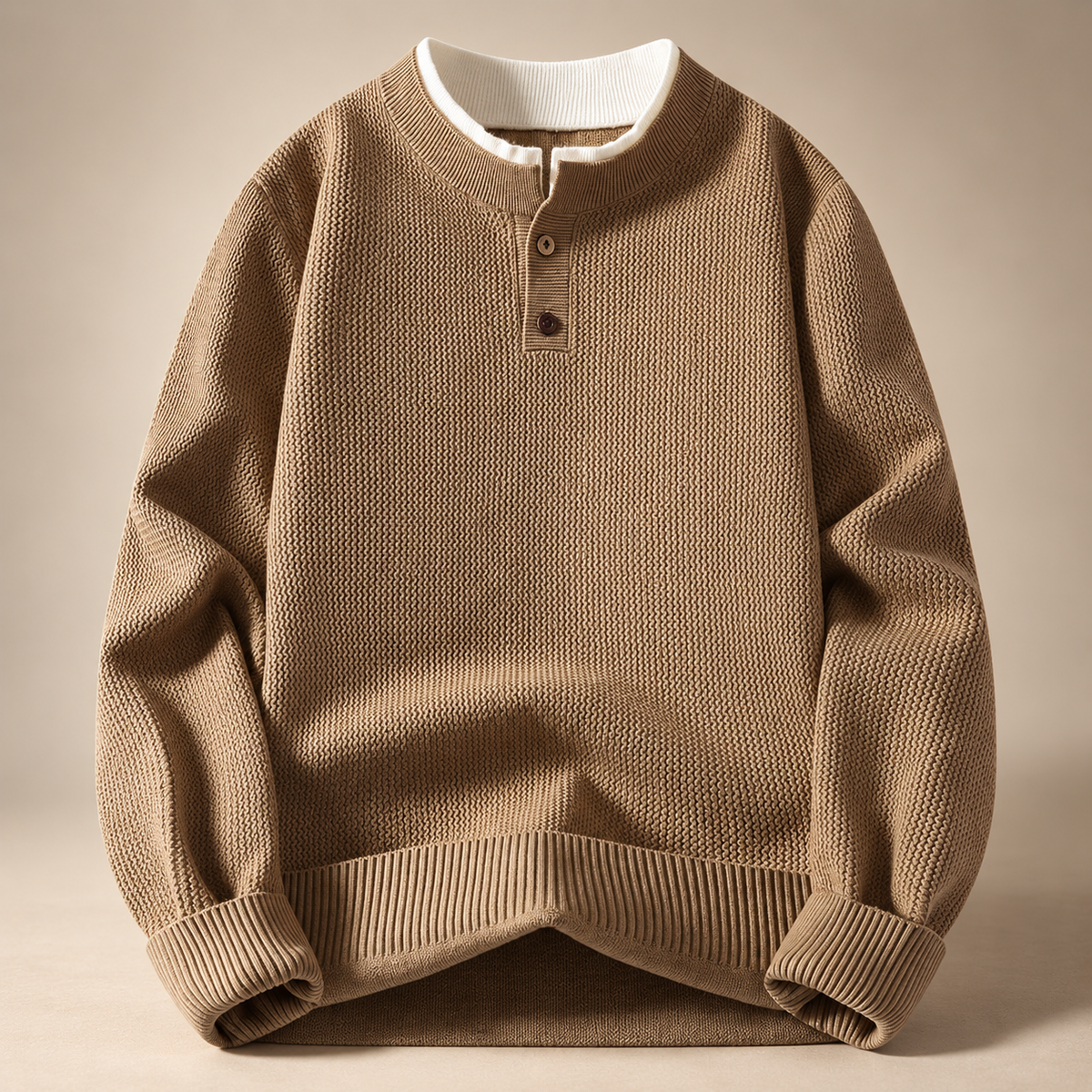 Ewan Men’s Textured Knit Henley Sweater