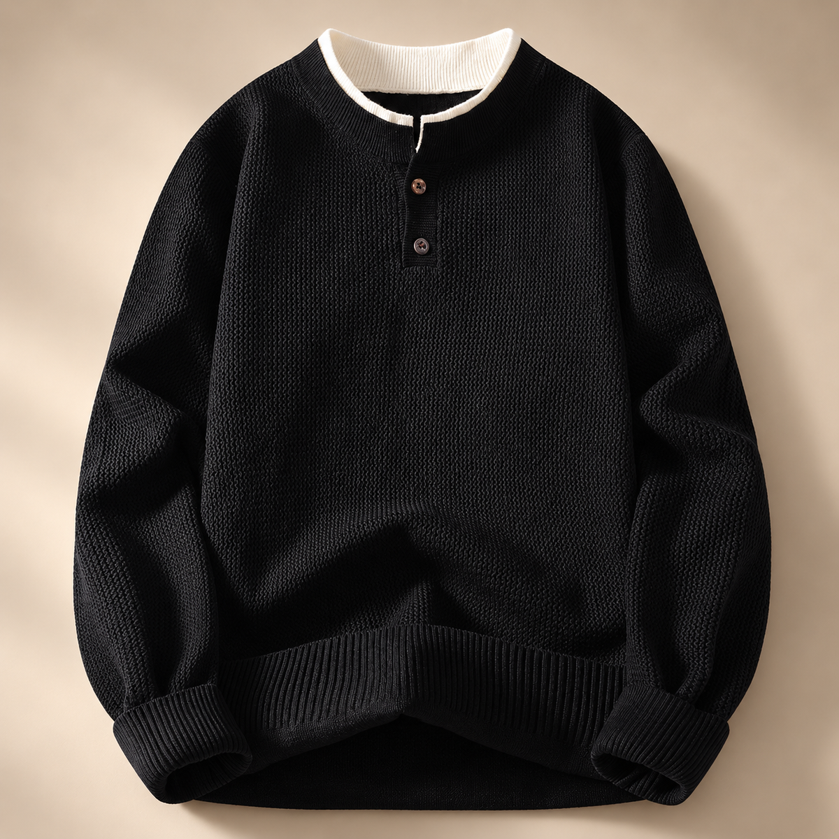 Ewan Men’s Textured Knit Henley Sweater
