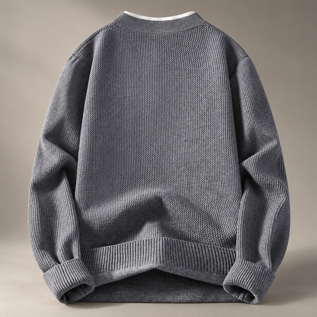 Ewan Men’s Textured Knit Henley Sweater