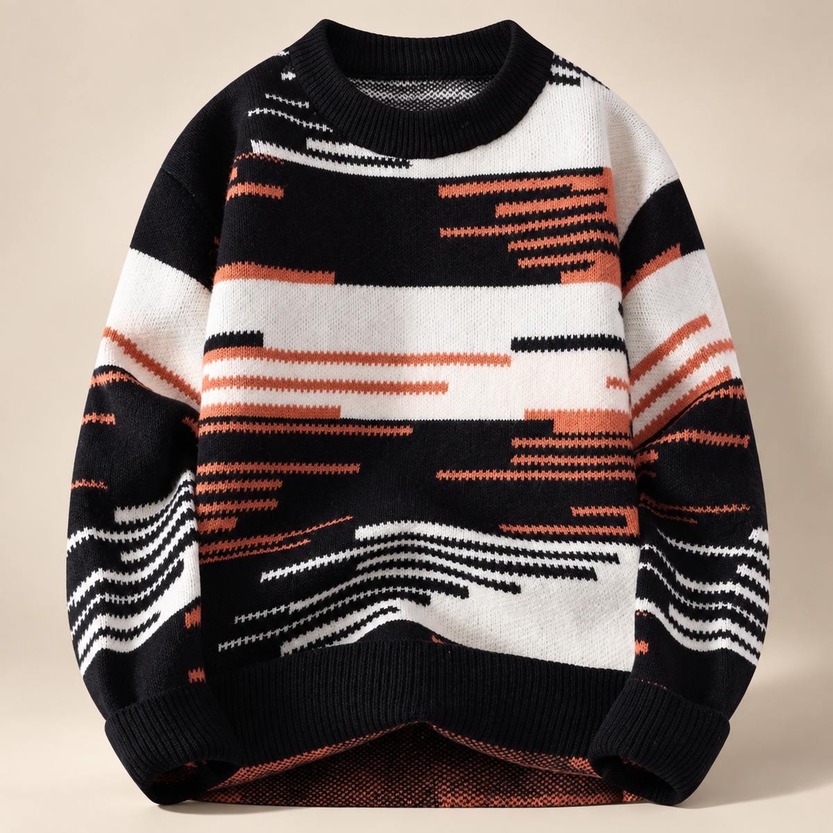 Alistair Men’s Abstract Stripe Crewneck Sweater