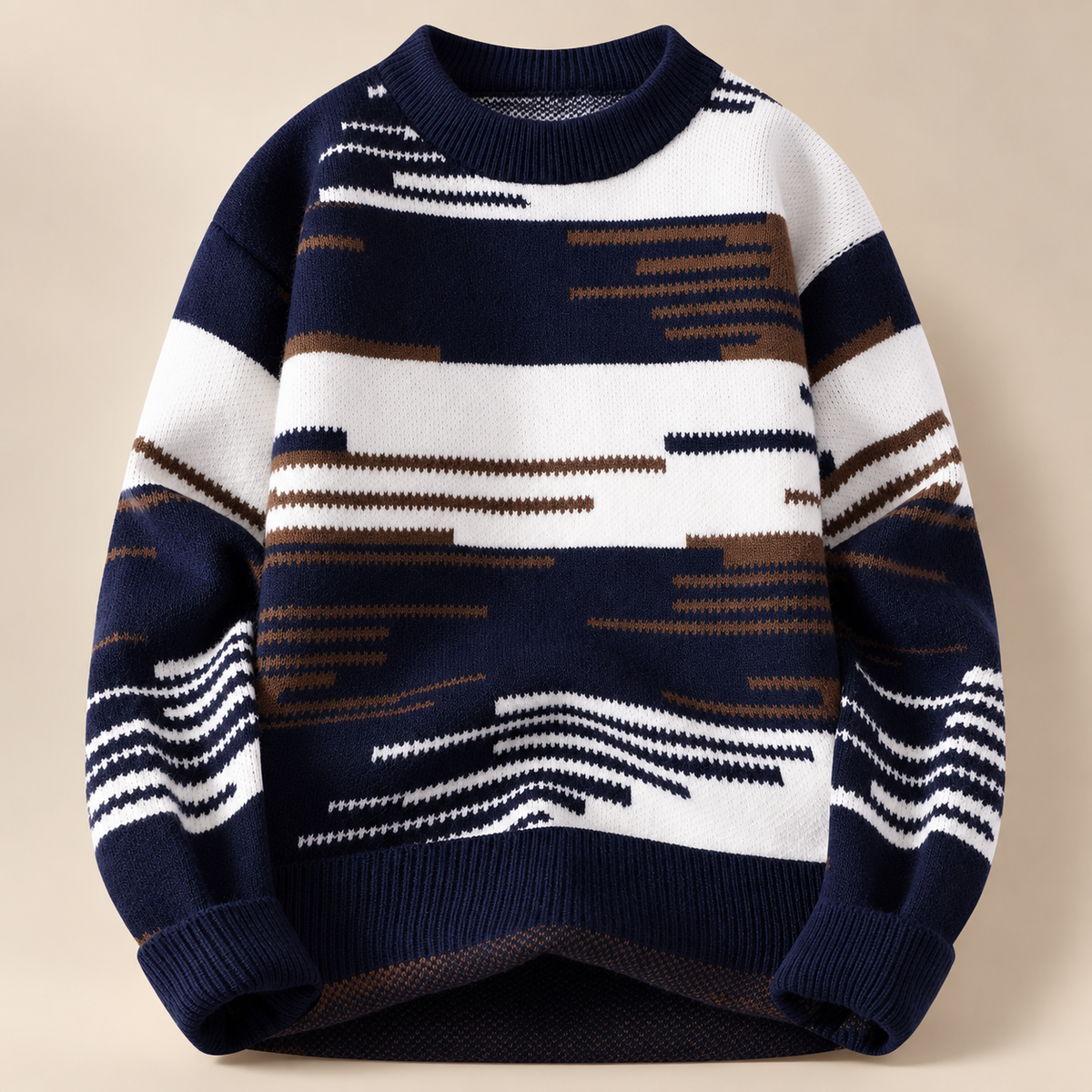Alistair Men’s Abstract Stripe Crewneck Sweater