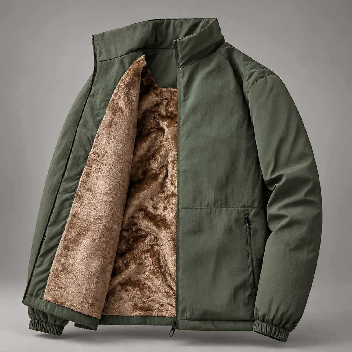 Heritage Men’s Plush-Lined Stand-Collar Jacket