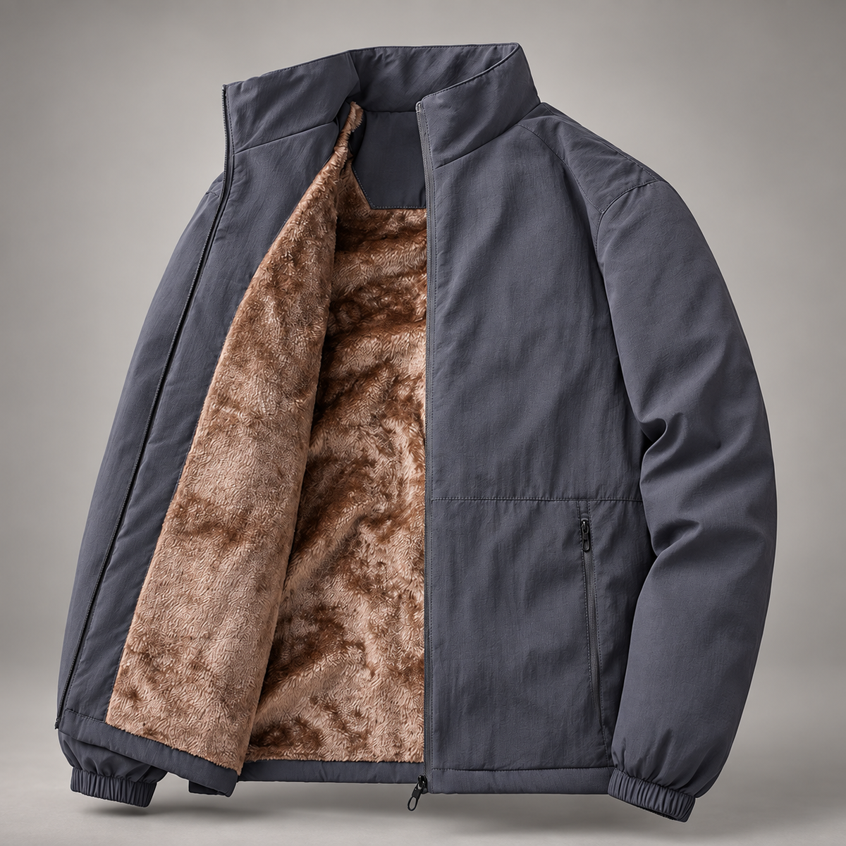 Heritage Men’s Plush-Lined Stand-Collar Jacket