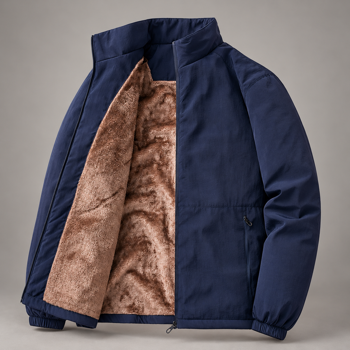 Heritage Men’s Plush-Lined Stand-Collar Jacket