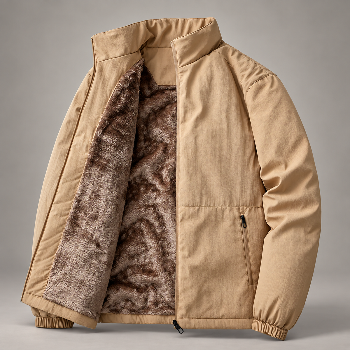 Heritage Men’s Plush-Lined Stand-Collar Jacket