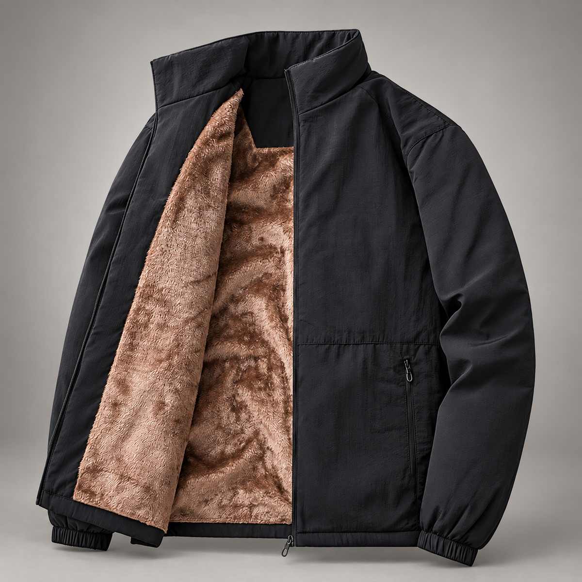 Heritage Men’s Plush-Lined Stand-Collar Jacket