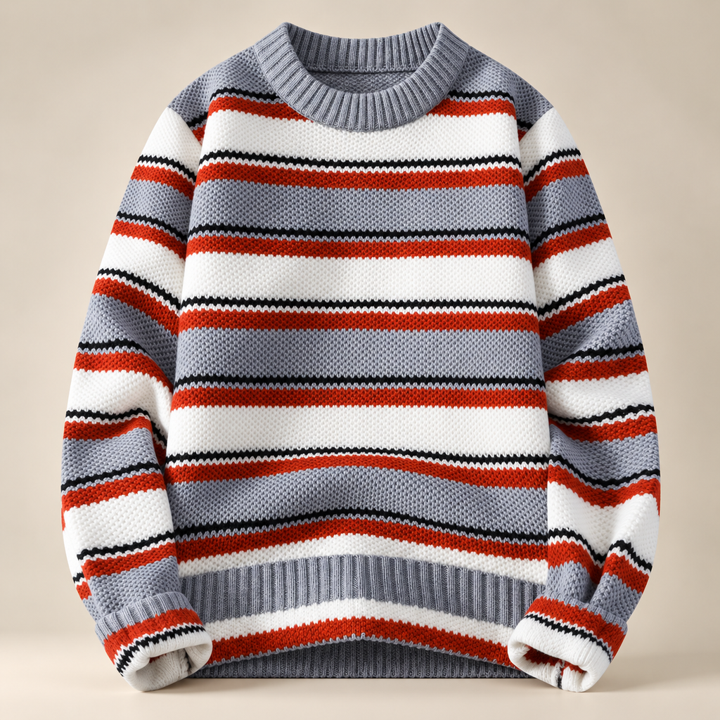 Gideon Horizontal Stripe Crewneck Sweater