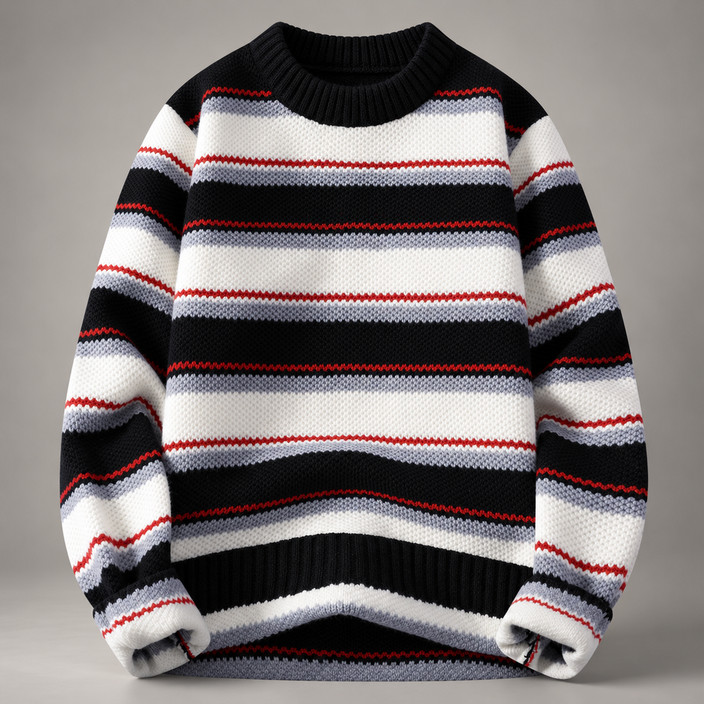 Gideon Horizontal Stripe Crewneck Sweater