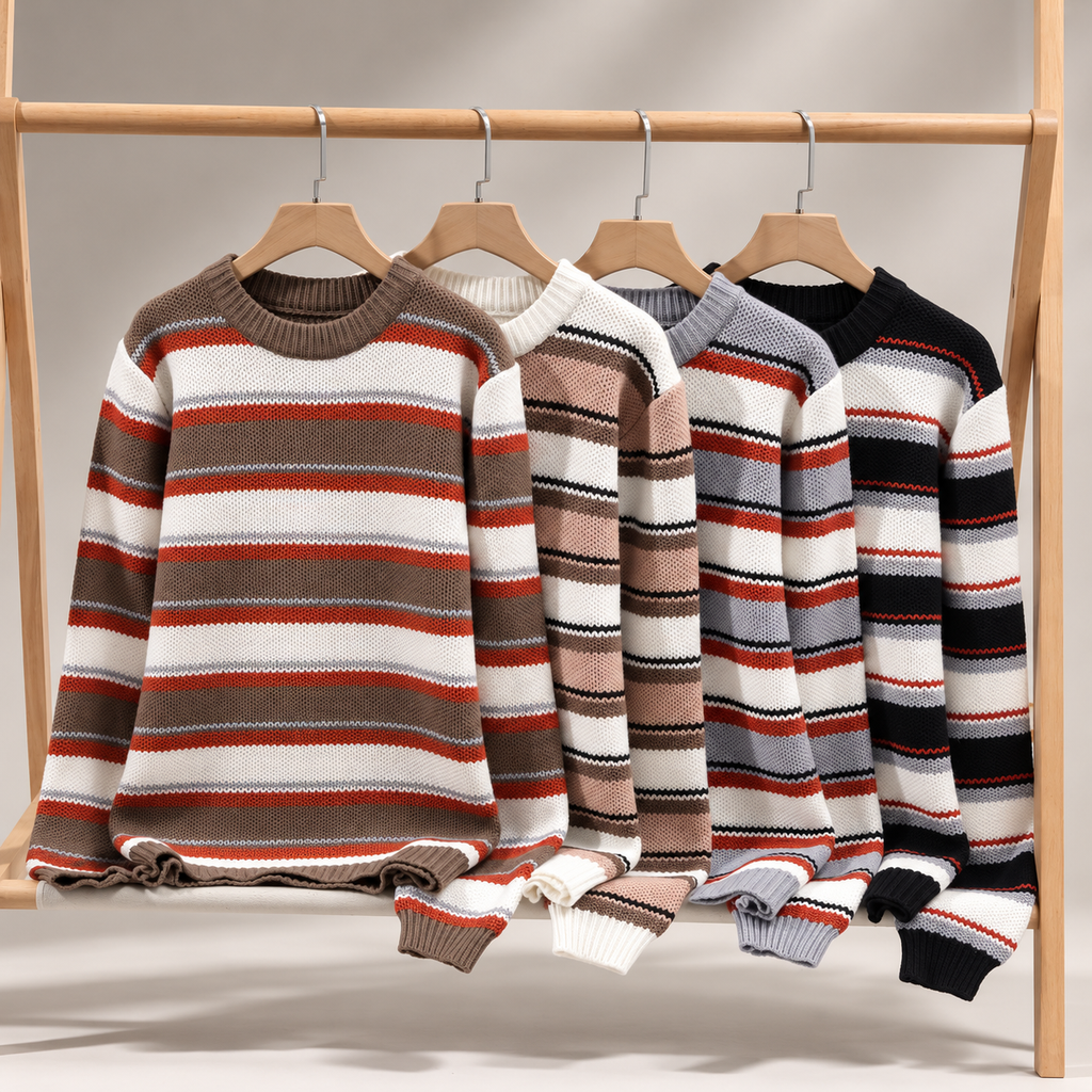 Gideon Horizontal Stripe Crewneck Sweater