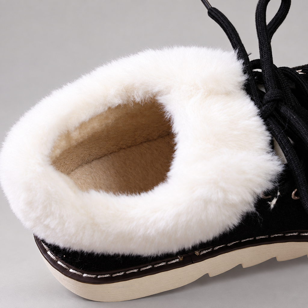 Celine Women’s Fleece-Trim Lug Sole Ankle Boots