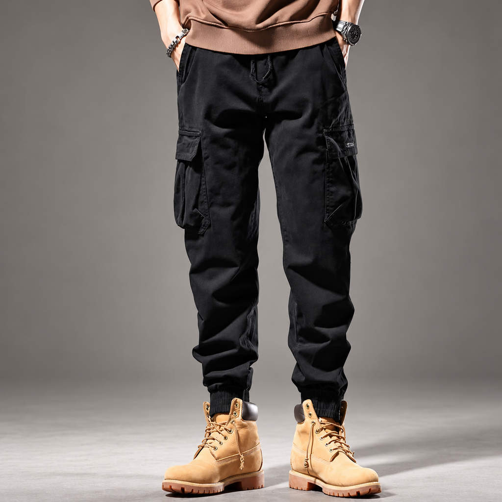 Frontier Men’s Relaxed Cargo Pants with Cuffed Ankles