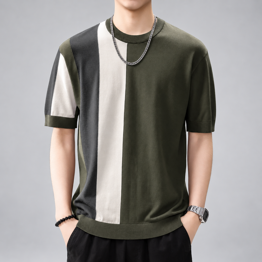 Hartford Men's Color Block Short Sleeve Knit Shirt
