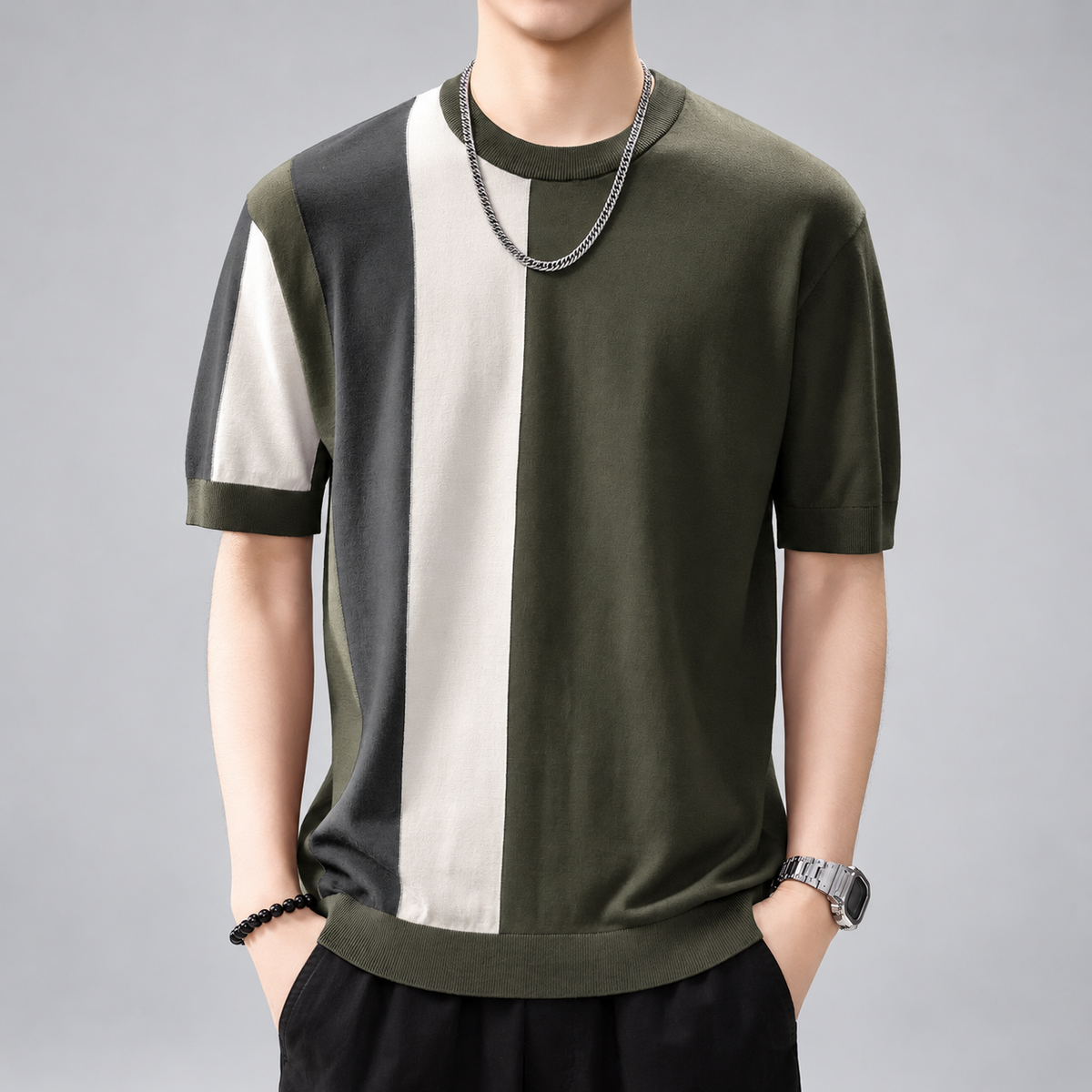 Hartford Men's Color Block Short Sleeve Knit Shirt