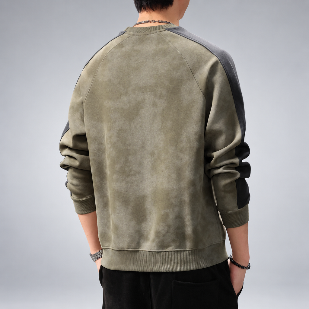Sebastian Men's Raglan Crewneck Sweatshirt with Contrast Sleeve Panels