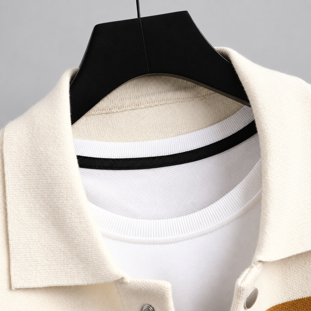 Bertram Men's Striped Knit Cardigan Jacket with Snap Front