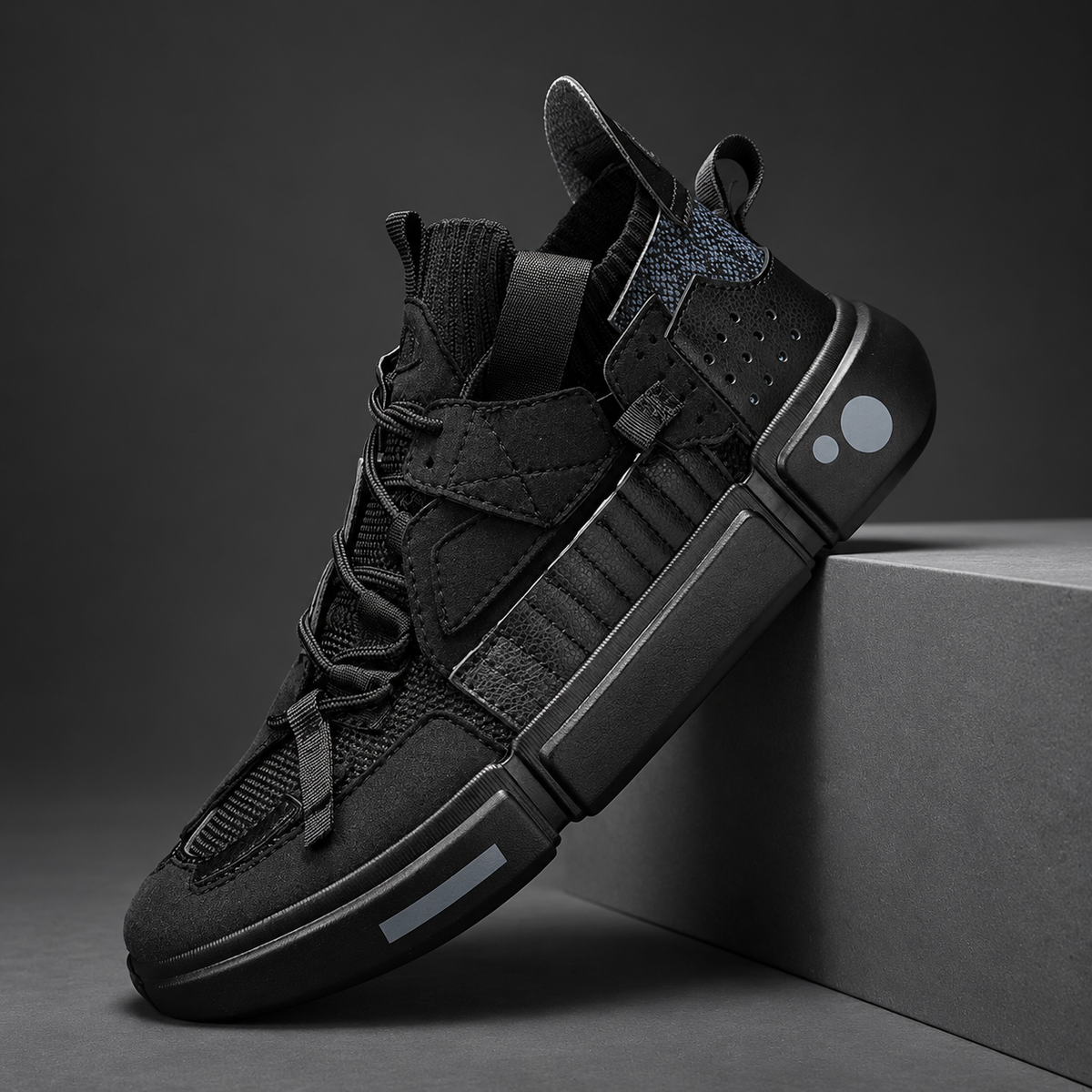 Driftedge Chunky Lace-Up Sneakers with Layered Panels