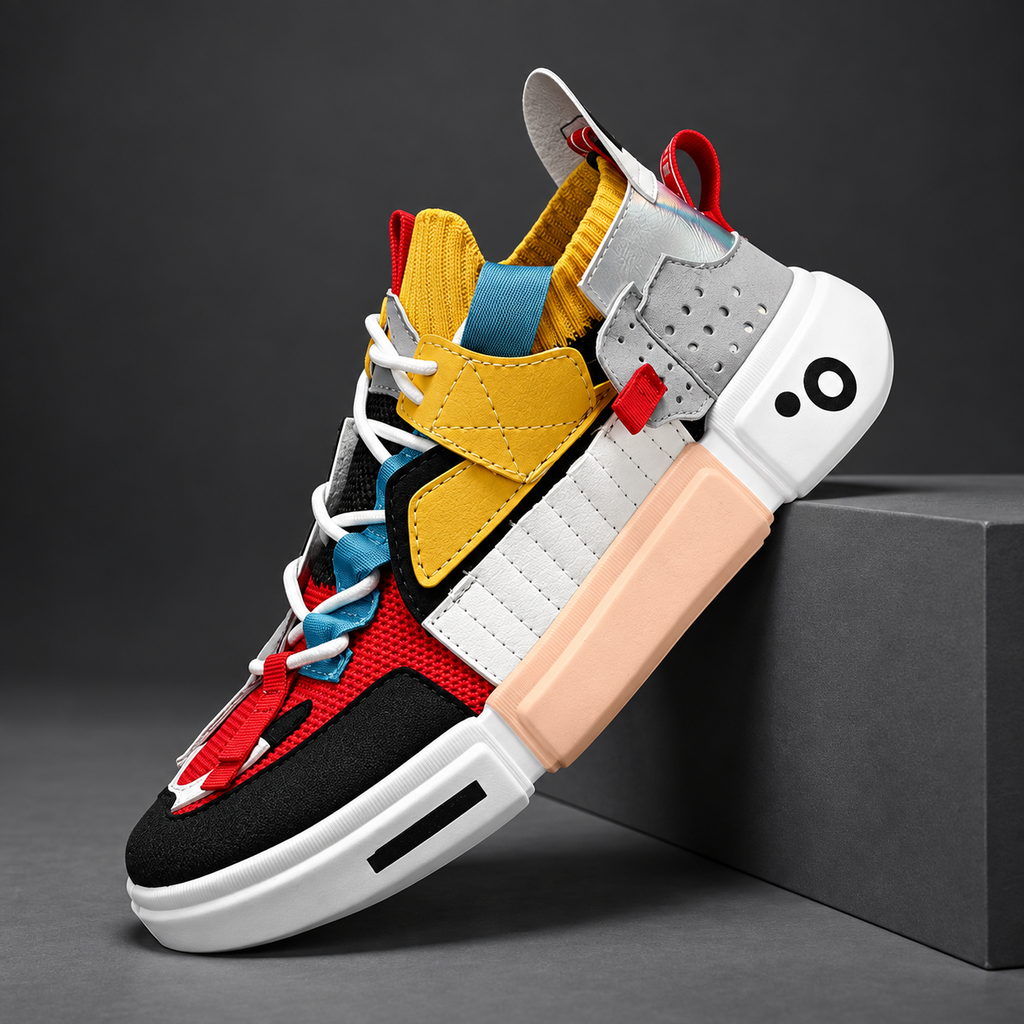Driftedge Chunky Lace-Up Sneakers with Layered Panels