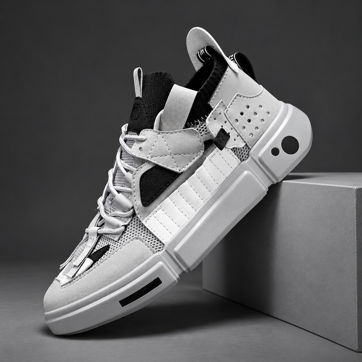 Driftedge Chunky Lace-Up Sneakers with Layered Panels