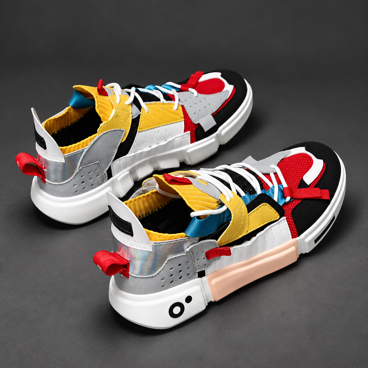 Driftedge Chunky Lace-Up Sneakers with Layered Panels