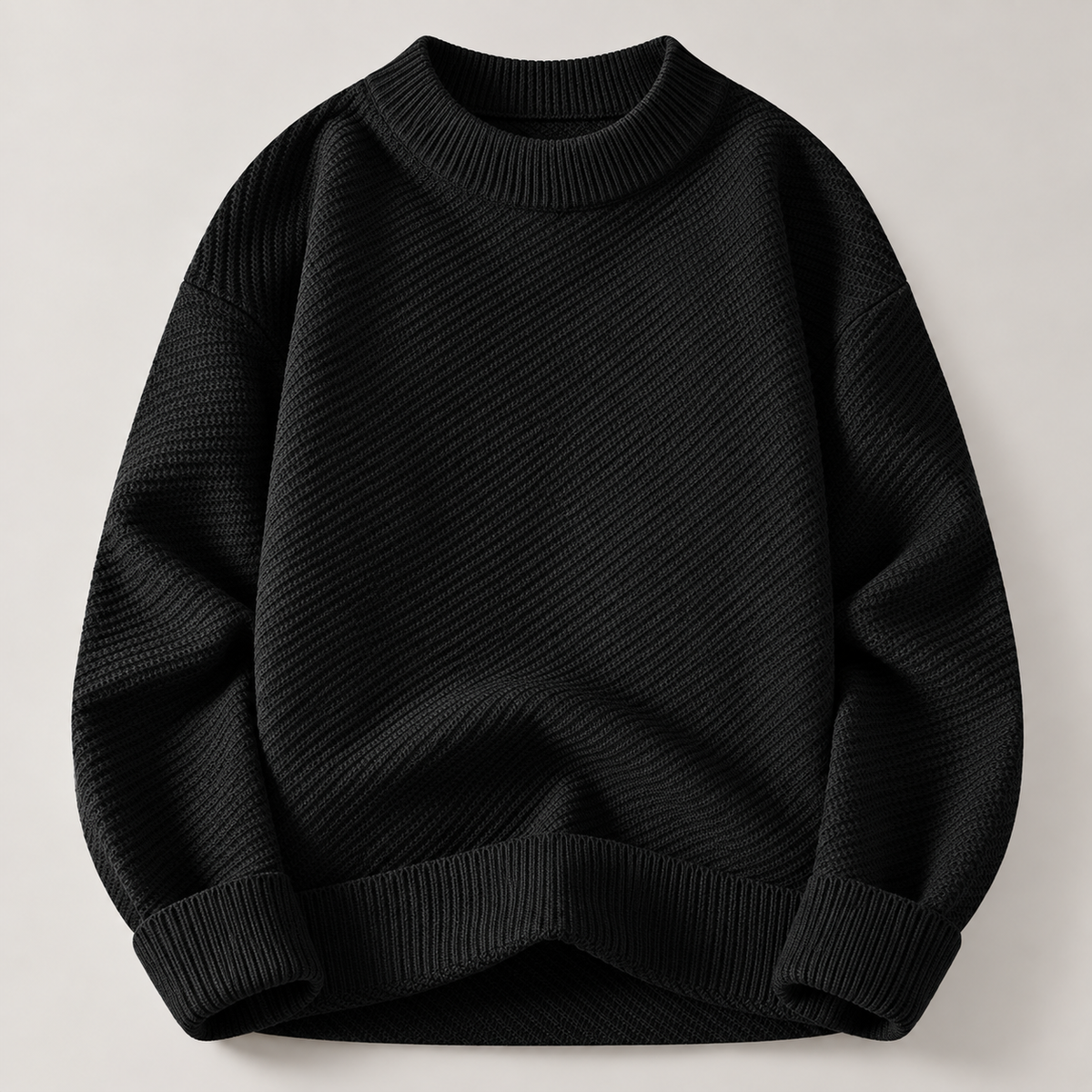 Graham Textured Knit Crewneck Pullover Sweater
