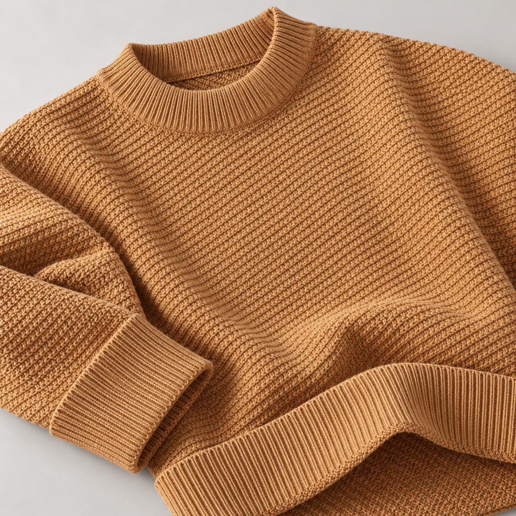 Graham Textured Knit Crewneck Pullover Sweater