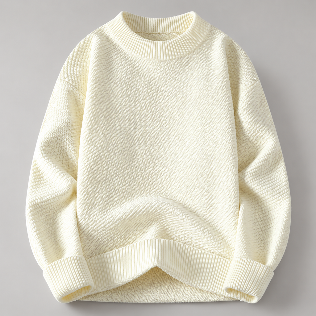 Graham Textured Knit Crewneck Pullover Sweater