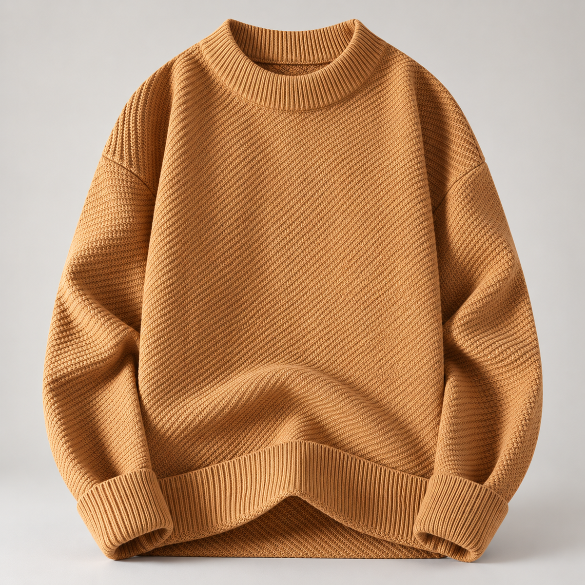 Graham Textured Knit Crewneck Pullover Sweater