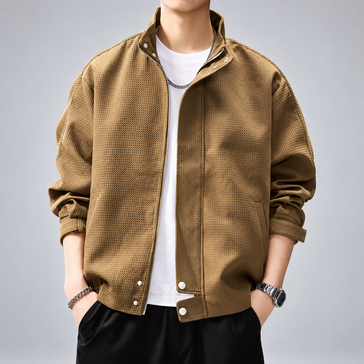 Graham Ellison Men's Relaxed-Fit Textured Jacket with Side Pockets