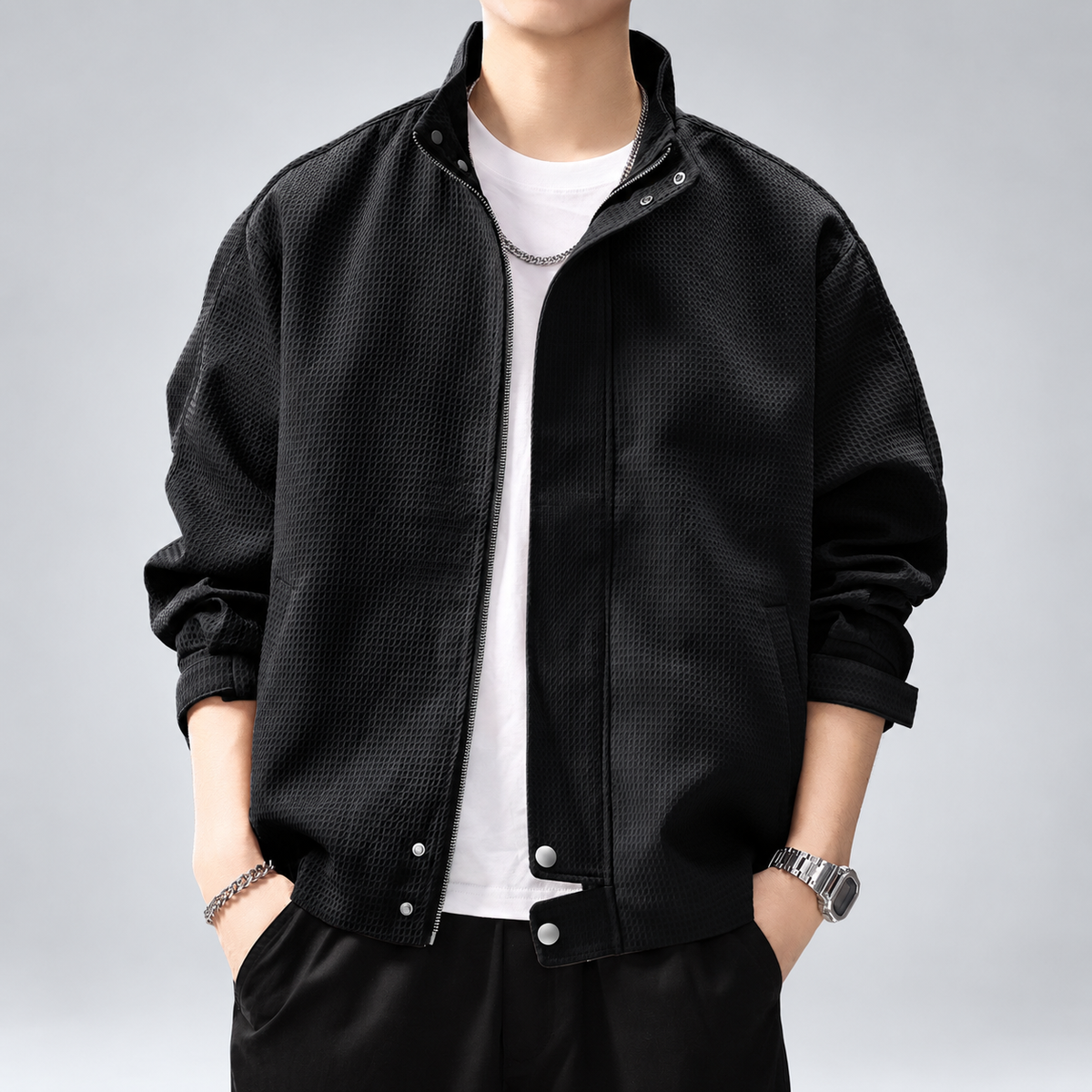Graham Ellison Men's Relaxed-Fit Textured Jacket with Side Pockets