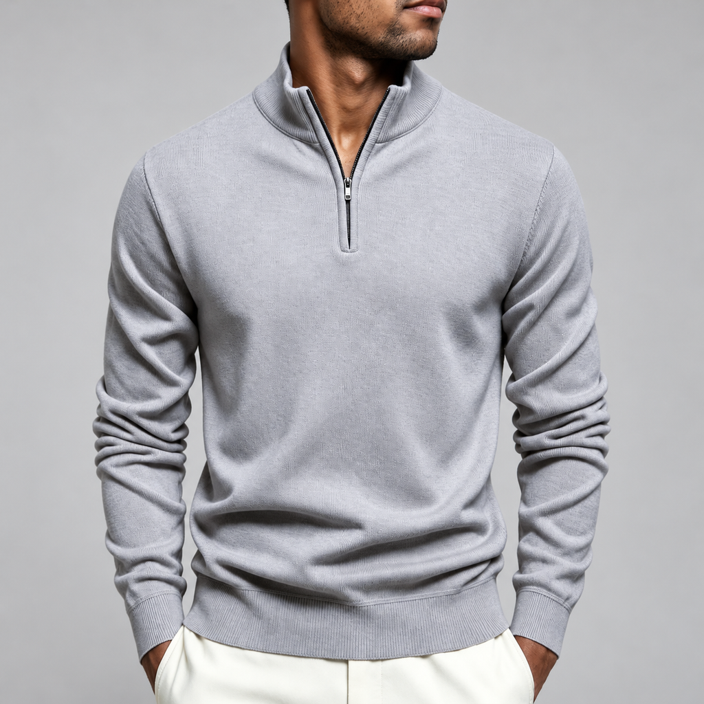 Beaumont Men’s Fine-Knit Pullover with Ribbed Trim