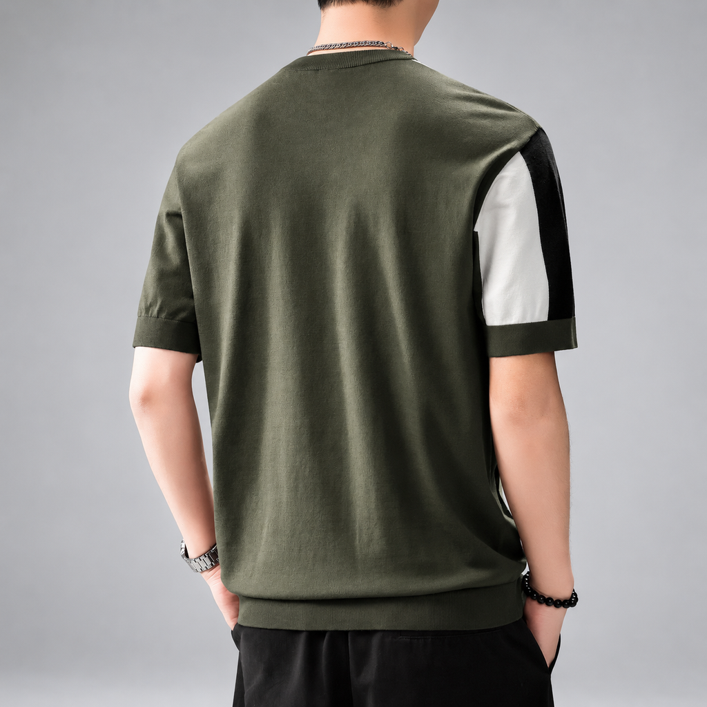 Hartford Men's Color Block Short Sleeve Knit Shirt