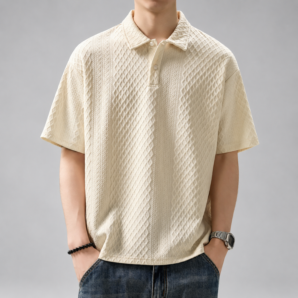 Alistair Men's Textured Short Sleeve Polo Shirt